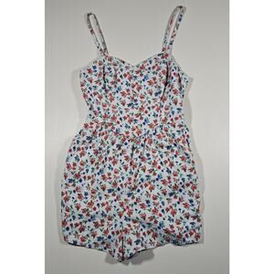 Old Navy Women's Ditzy Floral Romper Size S Spaghetti Strap Sweetheart Neck